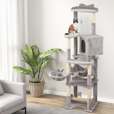 Costway Albero per gatti a più livelli con piattaforme di salto, Torre per gatti alta 176 cm Costway Albero per gatti a più livelli con piattaforme di salto, Torre per gatti alta 176 cm