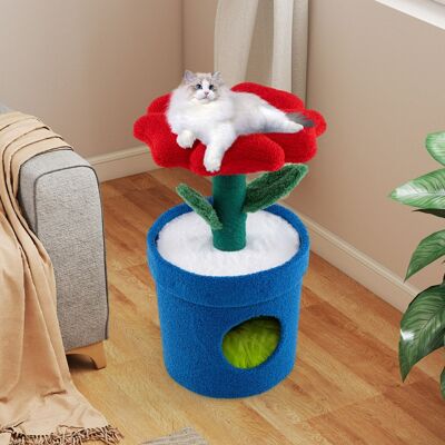 Costway Albero per gatti per interni con posatoio a forma di fiore, Centro di attività versatile per animali domestici Rosso Costway Albero per gatti per interni con posatoio a forma di fiore, Centro di attività versatile per animali domestici Rosso