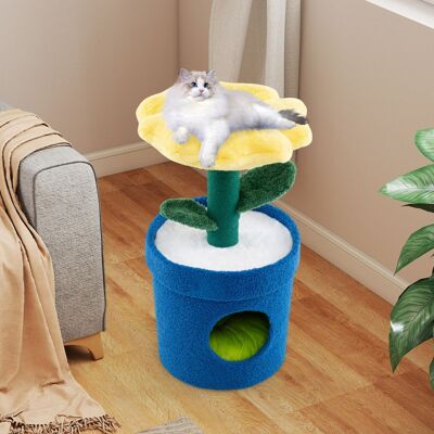 Costway Albero per gatti per interni con posatoio a forma di fiore, Centro di attività versatile per animali domestici Giallo Costway Albero per gatti per interni con posatoio a forma di fiore, Centro di attività versatile per animali domestici Giallo