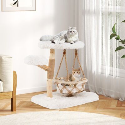 Costway Torre per gattini moderna con dondolo appeso tiragraffi piattaforme imbottite, Albero per gatti in legno carino Bianco Costway Torre per gattini moderna con dondolo appeso tiragraffi piattaforme imbottite, Albero per gatti in legno carino Bianco
