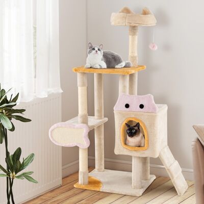 Costway Albero per gatti da interno torre a più livelli con cuscino, Albero centro attività per animali domestici Costway Albero per gatti da interno torre a più livelli con cuscino, Albero centro attività per animali domestici