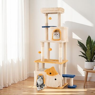 Costway Albero per gatti da interno posatoio morbido rimovibile palo scratcher in sisal, Albero centro attività versatile per animali domestici Costway Albero per gatti da interno posatoio morbido rimovibile palo scratcher in sisal, Albero centro attività versatile per animali domestici