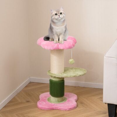 Costway Albero per gatti 69 cm a forma di fiore con piedistallo imbottito in pile, Albero per gatti tiragraffi in sisal pallina appesa Rosa Costway Albero per gatti 69 cm a forma di fiore con piedistallo imbottito in pile, Albero per gatti tiragraffi in sisal pallina appesa Rosa