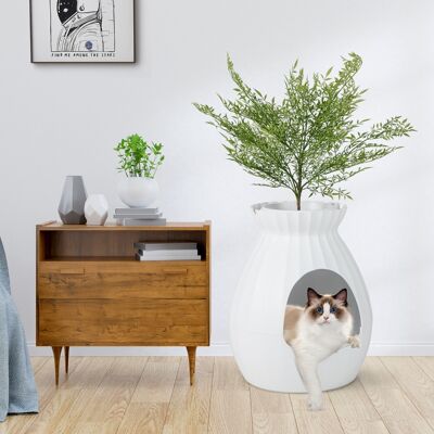 Costway Cassetta per la sabbia per gatti smart con rimozione elettronica degli odori e sterilizzazione, Mobile per gatti Bianco Costway Cassetta per la sabbia per gatti smart con rimozione elettronica degli odori e sterilizzazione, Mobile per gatti Bianco