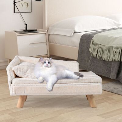 Costway Divanetto per animali letto elevato cani taglia media e piccola, Divanetto per animali schienale alto sedia per gatti interno Bianco Costway Divanetto per animali letto elevato cani taglia media e piccola, Divanetto per animali schienale alto sedia per gatti interno Bianco