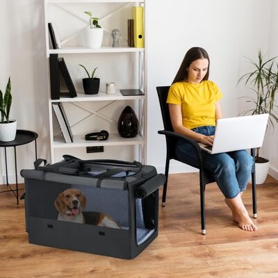 Costway Gabbia morbida pieghevole per cani con 2 aperture, Borsa da trasporto portatile con accessori per animali Costway Gabbia morbida pieghevole per cani con 2 aperture, Borsa da trasporto portatile con accessori per animali