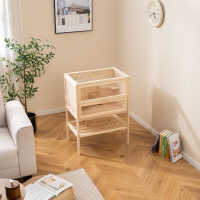 Costway Gabbia per criceti autoportante con tetto a rete e aree multiscala, Habitat per piccoli animali con pannello in acrilico Naturale Costway Gabbia per criceti autoportante con tetto a rete e aree multiscala, Habitat per piccoli animali con pannello in acrilico Naturale