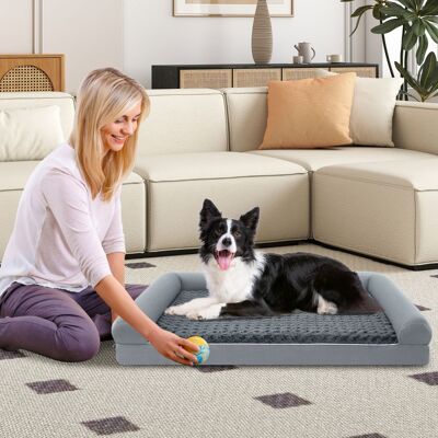 Costway Letto ortopedico per cani in schiuma, Divano per cani di taglia XXL con cuscino in schiuma a forma di uovo 135 x 91 CM Costway Letto ortopedico per cani in schiuma, Divano per cani di taglia XXL con cuscino in schiuma a forma di uovo 135 x 91 CM