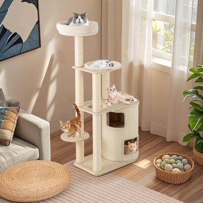 Albero per Gatti Costway 151cm - Casa Multi-Livelli & Pali in Sisal Albero per Gatti Costway 151cm - Casa Multi-Livelli & Pali in Sisal