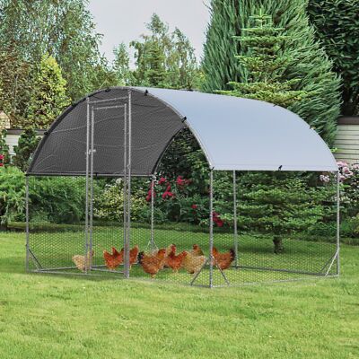 Costway Pollaio per galline con copertura tetto a volta, Gabbia per galline in metallo da esterno 280x190x195cm Costway Pollaio per galline con copertura tetto a volta, Gabbia per galline in metallo da esterno 280x190x195cm