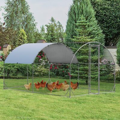 Costway Pollaio per galline con copertura tetto a volta, Gabbia per galline in metallo da esterno 380x280x195cm Costway Pollaio per galline con copertura tetto a volta, Gabbia per galline in metallo da esterno 380x280x195cm