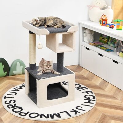 Costway Albero per gatti con tiragraffi e pallina felpata, Centro attività interno per gattini per giocare Beige e grigio Costway Albero per gatti con tiragraffi e pallina felpata, Centro attività interno per gattini per giocare Beige e grigio