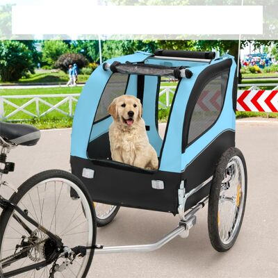 Costway Rimorchio bici per animali domestici con ruote 50cm tettuccio apribile, Rimorchio per bicicletta per cani Blu Costway Rimorchio bici per animali domestici con ruote 50cm tettuccio apribile, Rimorchio per bicicletta per cani Blu