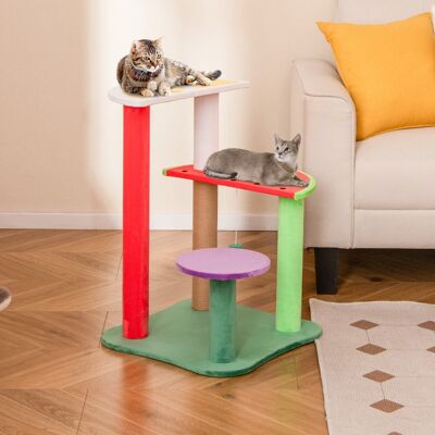 Costway Albero per gatti da 69cm con piattaforme a forma di frutta, Torre per gatti carino con posto per graffiare Costway Albero per gatti da 69cm con piattaforme a forma di frutta, Torre per gatti carino con posto per graffiare