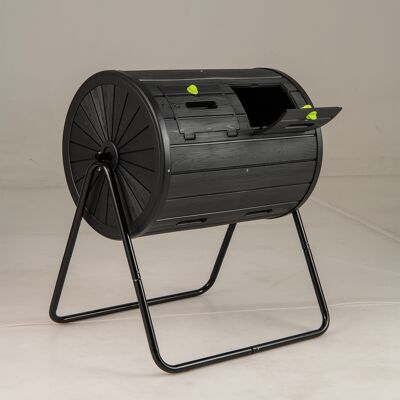 Costway Compostiera esterno 142l doppia camera 2 porte bloccabili rotazione 360°, Compostiera efficiente rifiuti giardino cucina cortile fattoria Nero Costway Compostiera esterno 142l doppia camera 2 porte bloccabili rotazione 360°, Compostiera efficiente rifiuti giardino cucina cortile fattoria Nero
