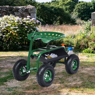 Costway Carrello da giardino maneggevole con manico estensibile sedile regolabile , Sedile da lavoro Verde 96,5x47,5x55cm Costway Carrello da giardino maneggevole con manico estensibile sedile regolabile , Sedile da lavoro Verde 96,5x47,5x55cm