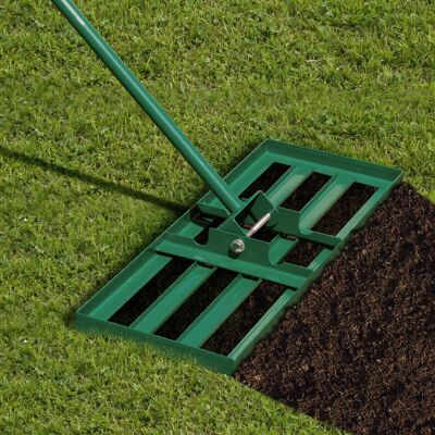 Costway Rastrello livellatore per prato cortile, Livellatore giardino con impugnatura ergonomica e piastra 75x25cm Costway Rastrello livellatore per prato cortile, Livellatore giardino con impugnatura ergonomica e piastra 75x25cm