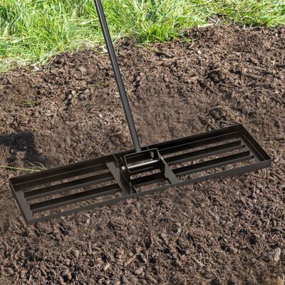 Costway Rastrello livellatore per prato cortile, Livellatore giardino con impugnatura ergonomica e piastra 75 x 25 cm Nero Costway Rastrello livellatore per prato cortile, Livellatore giardino con impugnatura ergonomica e piastra 75 x 25 cm Nero
