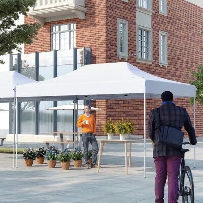 Costway Tenda pop-up per impieghi gravosi con fori di drenaggio borsa con ruote, Tenda facile installazione Bianco Costway Tenda pop-up per impieghi gravosi con fori di drenaggio borsa con ruote, Tenda facile installazione Bianco