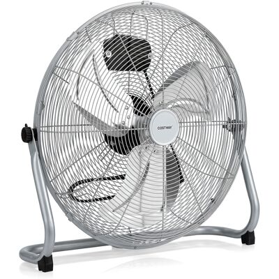 Costway Ventilatore da terra potente da 50 cm ventilatore da pavimento, Ventilare industriale con 3 velocità inclinazione di 145° e pale in metallo Costway Ventilatore da terra potente da 50 cm ventilatore da pavimento, Ventilare industriale con 3 velocità inclinazione di 145° e pale in metallo