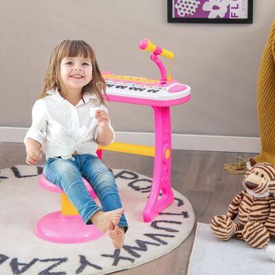 Creative Costway Pianoforte digitale per bambini 3+ anni con microfono e luci 31 tasti, Tastiera elettronica portatile Rosa Creative Costway Pianoforte digitale per bambini 3+ anni con microfono e luci 31 tasti, Tastiera elettronica portatile Rosa