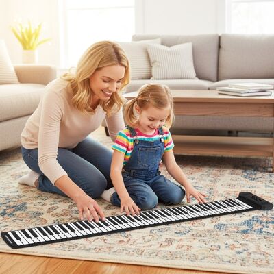 Creative Costway Pianoforte roll up a 88 tasti con tastiera pianoforte e 128 ritmi, Pianoforte roll up a 88 tasti con connessione wireless per principianti Nero Creative Costway Pianoforte roll up a 88 tasti con tastiera pianoforte e 128 ritmi, Pianoforte roll up a 88 tasti con connessione wireless per principianti Nero