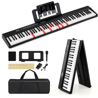 Creative Costway Tastiera elettronica pieghevole con tasti semipesati funzione split pedale sostenuto, Tastiera piano 88 tasti con doppi altoparlanti Nero Creative Costway Tastiera elettronica pieghevole con tasti semipesati funzione split pedale sostenuto, Tastiera piano 88 tasti con doppi altoparlanti Nero