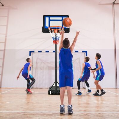 Costway Canestro per bambini regolabile in altezza con incavo per pallone, Canestro basket portatile con ruote Blu Costway Canestro per bambini regolabile in altezza con incavo per pallone, Canestro basket portatile con ruote Blu