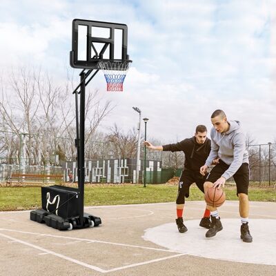 Costway Canestro portatile con altezza regolabile a 5 livelli base riempibile 2 ruote, Sistema supporto per pallacanestro Costway Canestro portatile con altezza regolabile a 5 livelli base riempibile 2 ruote, Sistema supporto per pallacanestro