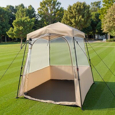 Costway Tenda sportiva pop up con borsa da trasporto, Tenda a bolla portatile in PVC trasparente per pesca e campeggio 160 cm Marrone Costway Tenda sportiva pop up con borsa da trasporto, Tenda a bolla portatile in PVC trasparente per pesca e campeggio 160 cm Marrone