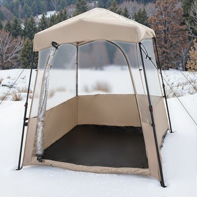 Costway Tenda sportiva pop up con borsa da trasporto, Tenda a bolla portatile in PVC trasparente per pesca e campeggio 183 cm Marrone Costway Tenda sportiva pop up con borsa da trasporto, Tenda a bolla portatile in PVC trasparente per pesca e campeggio 183 cm Marrone