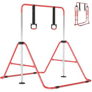 Costway Barra ginnastica bambini estendibile orizzontale regolabile 4 livelli metallo, Barra allenamento attrezzatura casa sala allenamento Rosso Costway Barra ginnastica bambini estendibile orizzontale regolabile 4 livelli metallo, Barra allenamento attrezzatura casa sala allenamento Rosso