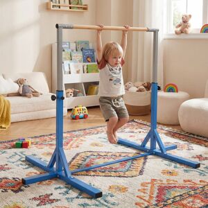Costway Barra ginnastica orizzontale regolabile 12 livelli metallo struttura base antiscivolo, Barra attrezzatura palestra interno bambini 3+ anni Blu Costway Barra ginnastica orizzontale regolabile 12 livelli metallo struttura base antiscivolo, Barra attrezzatura palestra interno bambini 3+ anni Blu