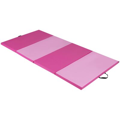 Costway Tappetino da ginnastica con 2 maniglie e 4 pannelli, Materassino pieghevole per yoga fitness allenamento Roseo Costway Tappetino da ginnastica con 2 maniglie e 4 pannelli, Materassino pieghevole per yoga fitness allenamento Roseo