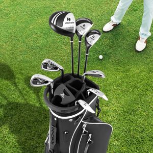 Set di Mazze da Golf Costway 9 Pezzi per Principianti con Borsa e Treppiede Set di Mazze da Golf Costway 9 Pezzi per Principianti con Borsa e Treppiede