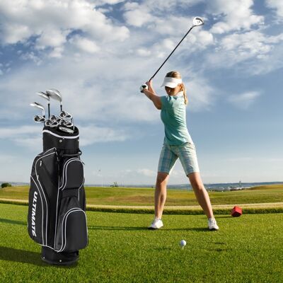 Costway Set completo di mazze da golf per destrimani da donna con borsa da trasporto, Set di mazze da golf portatile Nero Costway Set completo di mazze da golf per destrimani da donna con borsa da trasporto, Set di mazze da golf portatile Nero
