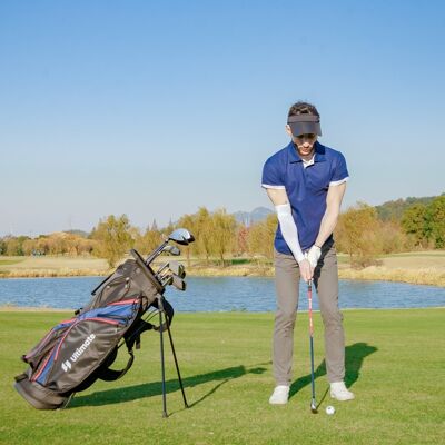 Costway Set completo di mazze da golf per uomo, Set pacchetto mazze da golf con driver 1 da 460cc fairway 3 ibrido 5 Blu Costway Set completo di mazze da golf per uomo, Set pacchetto mazze da golf con driver 1 da 460cc fairway 3 ibrido 5 Blu