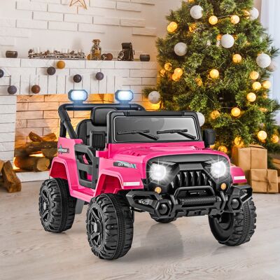 Costway Camion elettrico per bambini 3+ anni 12V con telecomando ruote a scolpitura 3 velocità, Giocattolo a batteria Rosa Costway Camion elettrico per bambini 3+ anni 12V con telecomando ruote a scolpitura 3 velocità, Giocattolo a batteria Rosa