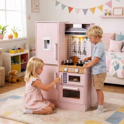Costway Cucina giocattolo bambini bifacciale legno acqua cappa microonde utensili, Cucina giocattolo luci suoni imitazione bambini 3+ anni Rosa Costway Cucina giocattolo bambini bifacciale legno acqua cappa microonde utensili, Cucina giocattolo luci suoni imitazione bambini 3+ anni Rosa