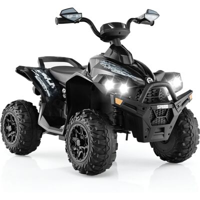 Costway Quad giocattolo 12V alimentato a batteria con luci LED musica e pedale, Quad adatto per bambini 3-8 anni Nero Costway Quad giocattolo 12V alimentato a batteria con luci LED musica e pedale, Quad adatto per bambini 3-8 anni Nero