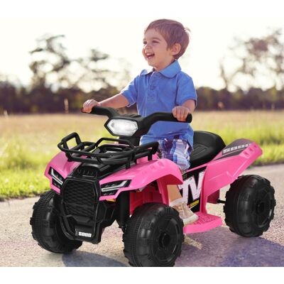 Costway Auto elettrica per bambini con ruote resistenti musica clacson luce LED manubrio, Veicolo ATV a batteria Rosa Costway Auto elettrica per bambini con ruote resistenti musica clacson luce LED manubrio, Veicolo ATV a batteria Rosa