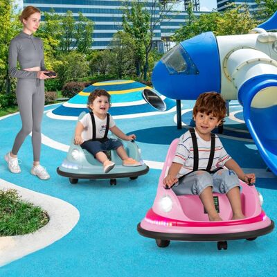 Costway Autoscontro cavalcabile per bambini 12v con telecomando e joystick, Autoscontro cavalcabile 360° connessione wireless Rosa Costway Autoscontro cavalcabile per bambini 12v con telecomando e joystick, Autoscontro cavalcabile 360° connessione wireless Rosa