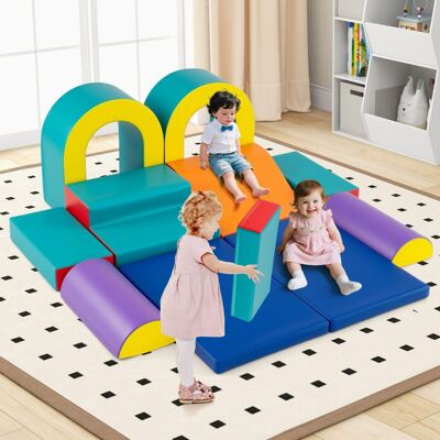 Costway Set di 10 blocchi da arrampicata in schiuma, Set attività per interni per bambini 1+ anno Verde Costway Set di 10 blocchi da arrampicata in schiuma, Set attività per interni per bambini 1+ anno Verde