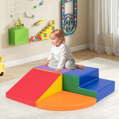 Costway Set di blocchi in schiuma con velcro per arrampicarsi e gattonare per bambini, Set di blocchi morbidi per lo sviluppo dei bambini Arancione Costway Set di blocchi in schiuma con velcro per arrampicarsi e gattonare per bambini, Set di blocchi morbidi per lo sviluppo dei bambini Arancione