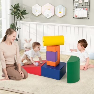Costway Blocchi rampicanti in schiuma per bambini 1-3 anni, Blocchi rampicanti set rampicante indoor con rettangoli Arancione Costway Blocchi rampicanti in schiuma per bambini 1-3 anni, Blocchi rampicanti set rampicante indoor con rettangoli Arancione