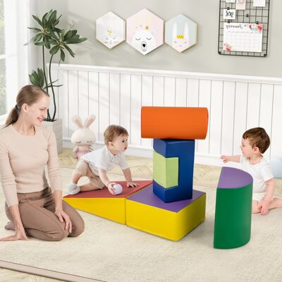 Costway Blocchi rampicanti in schiuma per bambini 1-3 anni, Blocchi rampicanti set rampicante indoor con rettangoli Giallo Costway Blocchi rampicanti in schiuma per bambini 1-3 anni, Blocchi rampicanti set rampicante indoor con rettangoli Giallo
