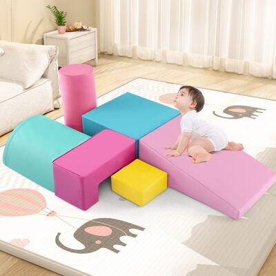 Costway Blocchi rampicanti in schiuma per bambini 1-3 anni, Blocchi rampicanti set rampicante indoor con rettangoli Rosa Costway Blocchi rampicanti in schiuma per bambini 1-3 anni, Blocchi rampicanti set rampicante indoor con rettangoli Rosa
