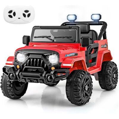 Costway Camion elettrico per bambini 3+ anni 12V con telecomando ruote a scolpitura 3 velocità, Giocattolo a batteria Rosso Costway Camion elettrico per bambini 3+ anni 12V con telecomando ruote a scolpitura 3 velocità, Giocattolo a batteria Rosso