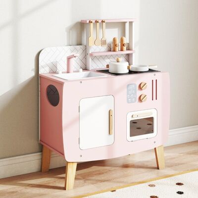 Costway Cucina giocattolo per bambini set cucina in legno con fornelli lavandino rubinetto e forno, Cucina set da chef gioco Costway Cucina giocattolo per bambini set cucina in legno con fornelli lavandino rubinetto e forno, Cucina set da chef gioco