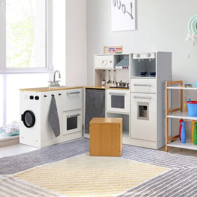 Costway Cucina giocattolo per bambini con lavandino fornelli, Cucina finta giocattolo con suoni e luci realistici Costway Cucina giocattolo per bambini con lavandino fornelli, Cucina finta giocattolo con suoni e luci realistici